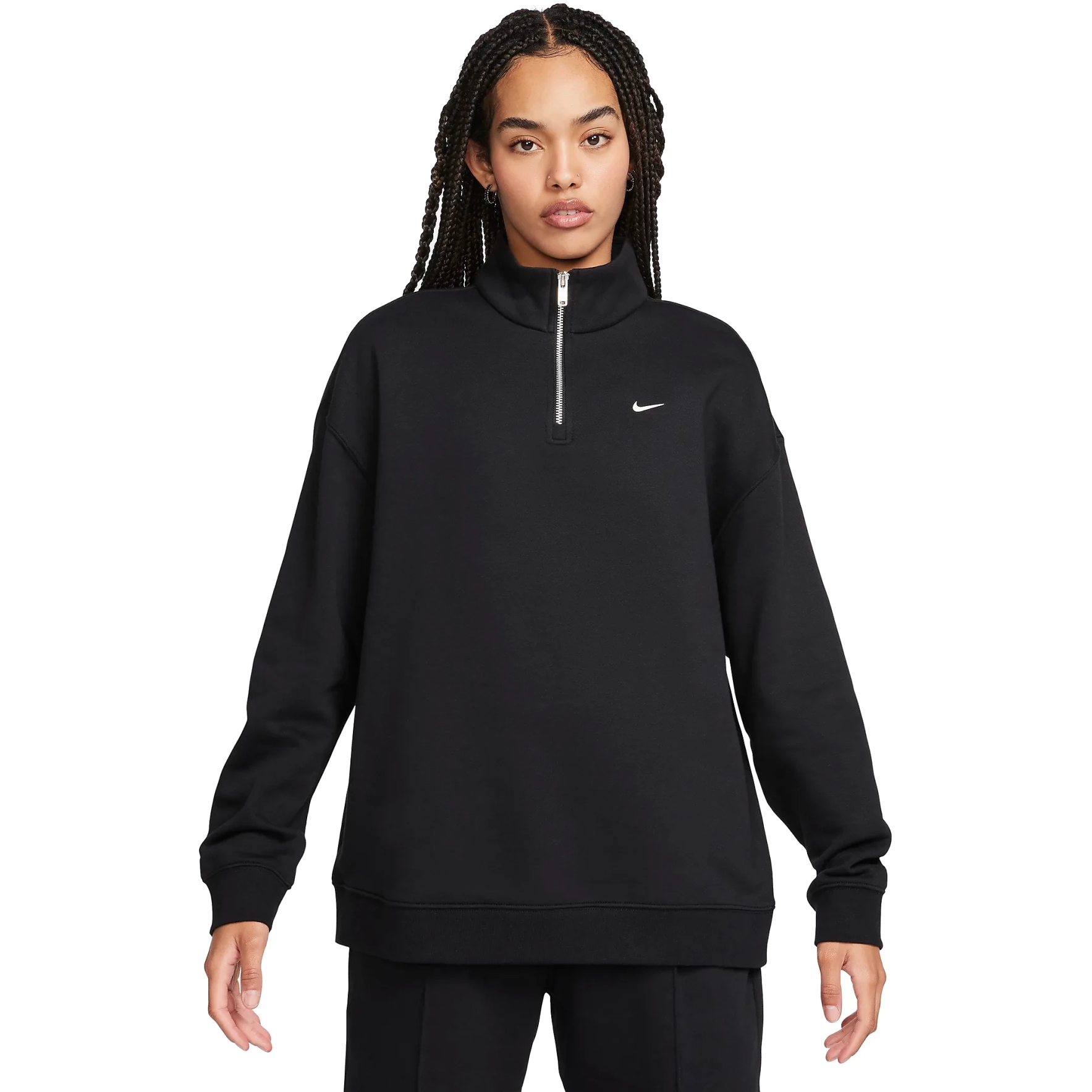 Nike Sportswear Fleece Quarter Zip Sweatshirt Women - black/sail FZ4633-010