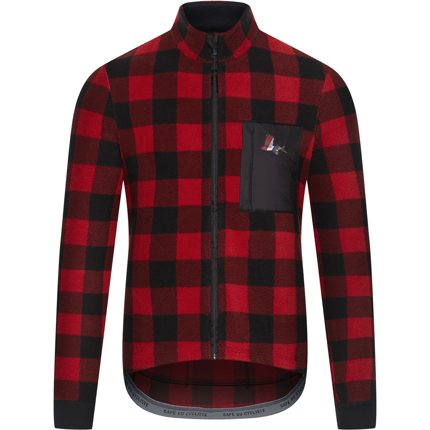 Мужская майка Café du Cycliste Solange с длинным рукавом - красный/черный