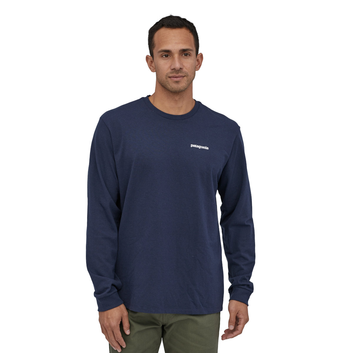 Photo produit de Patagonia T-Shirt Manches Longues Homme - P-6 Logo Responsibili-Tee - Classic Navy