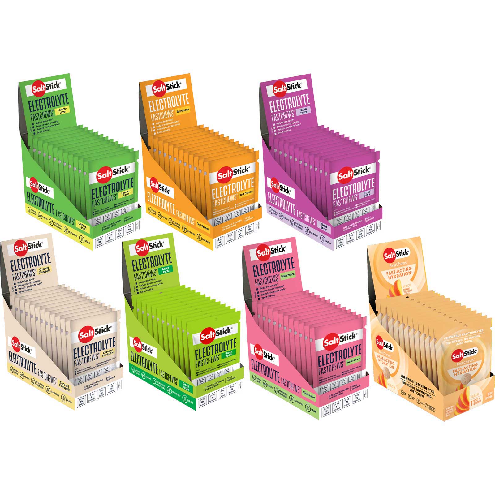 Bild von SaltStick FastChews - Elektrolyt-Kautabletten - 12x 10 Stk.
