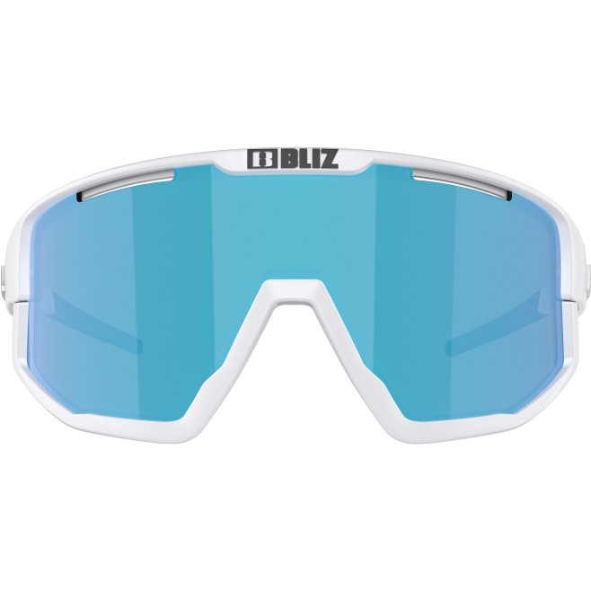 Bliz Fusion Small Glasses - Matt White / Brown with Blue