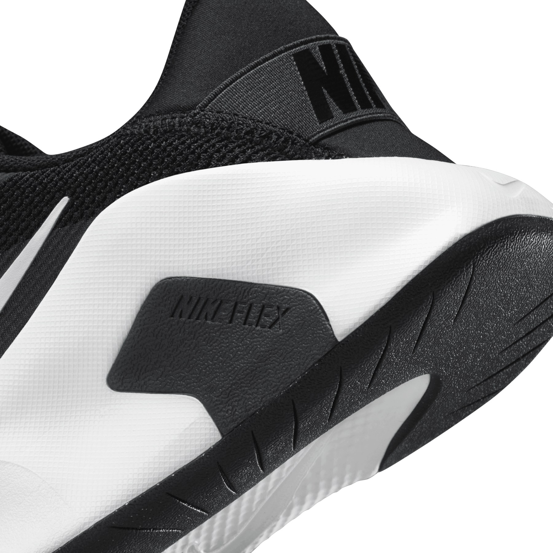 nike flex contact black and white