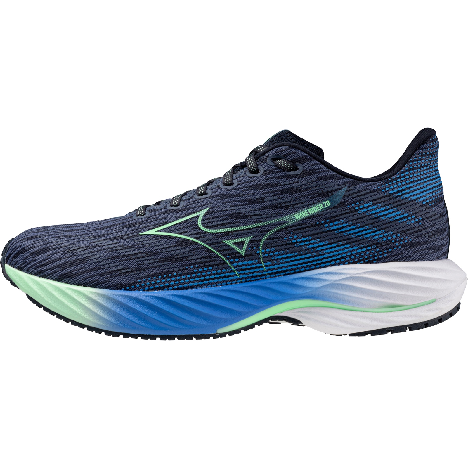 Kuva tuotteesta Mizuno Wave Rider 28 Running Shoes Men - Vintage Indigo/Neo Mint/Frontier Blue