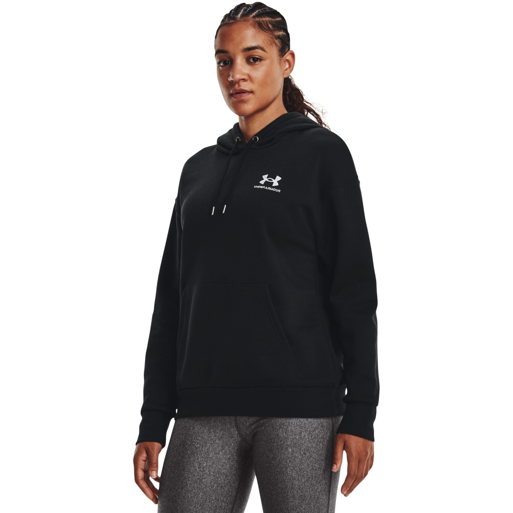 Picture of Under Armour Women&#039;s UA Essential Fleece Hoodie - Black/White