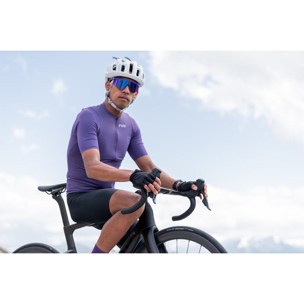 Maillot Cyclisme Northwave Lancer – Bleu, Manches Courtes, 100% Polyester