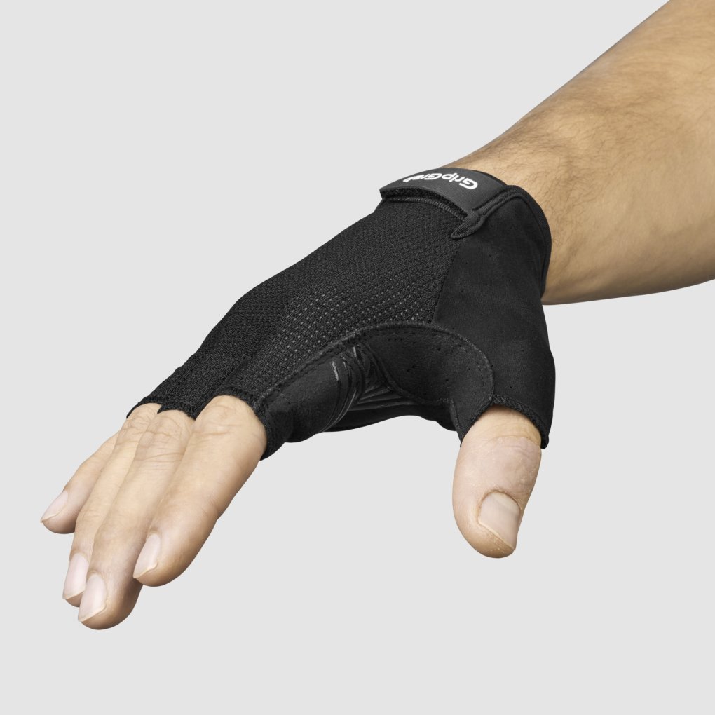 手袋 SHORT RIBCUFF GLOVES GripGrab EXPLR RC Max Padded Short Finger Gloves - Black | BIKE24