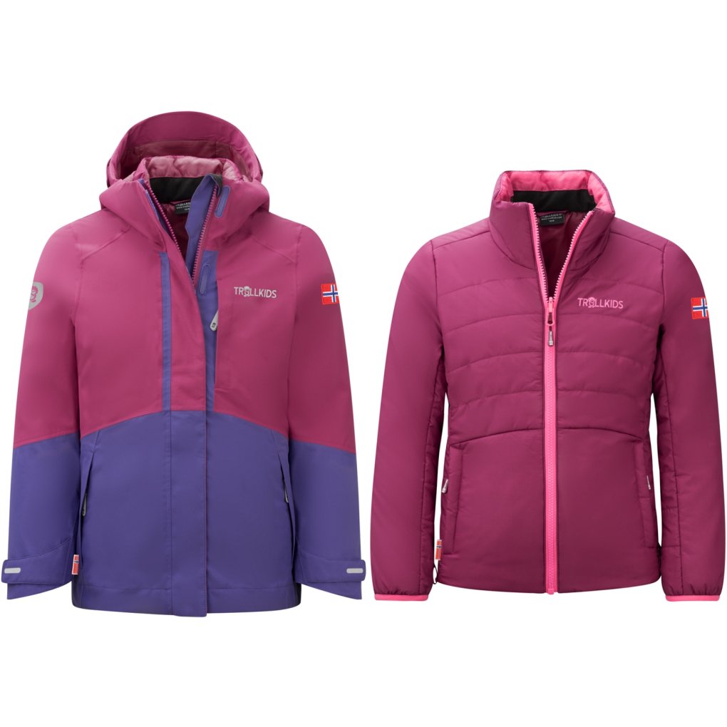 Trollkids Skanden 3-in-1 Jacke Mädchen Bright Berry/Dark Purple