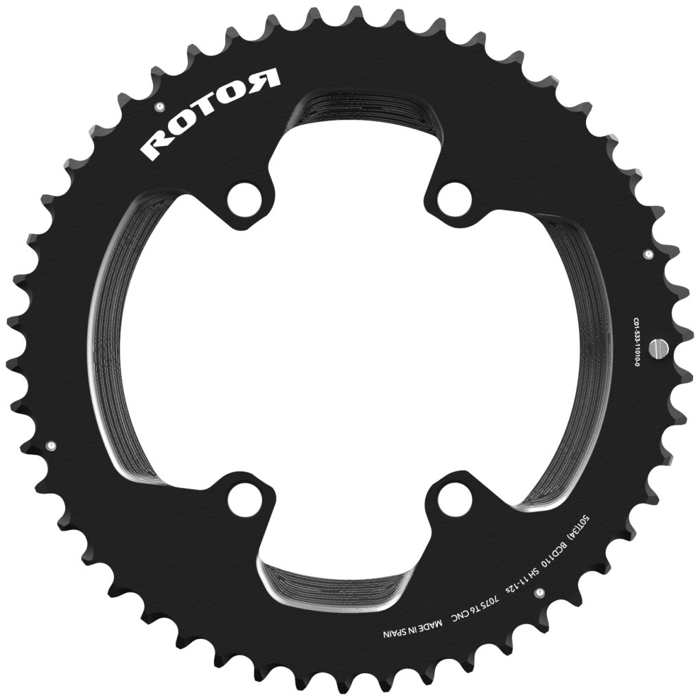 Rotor Chainring - BCD 110x4 | Round - Outside - black | BIKE24