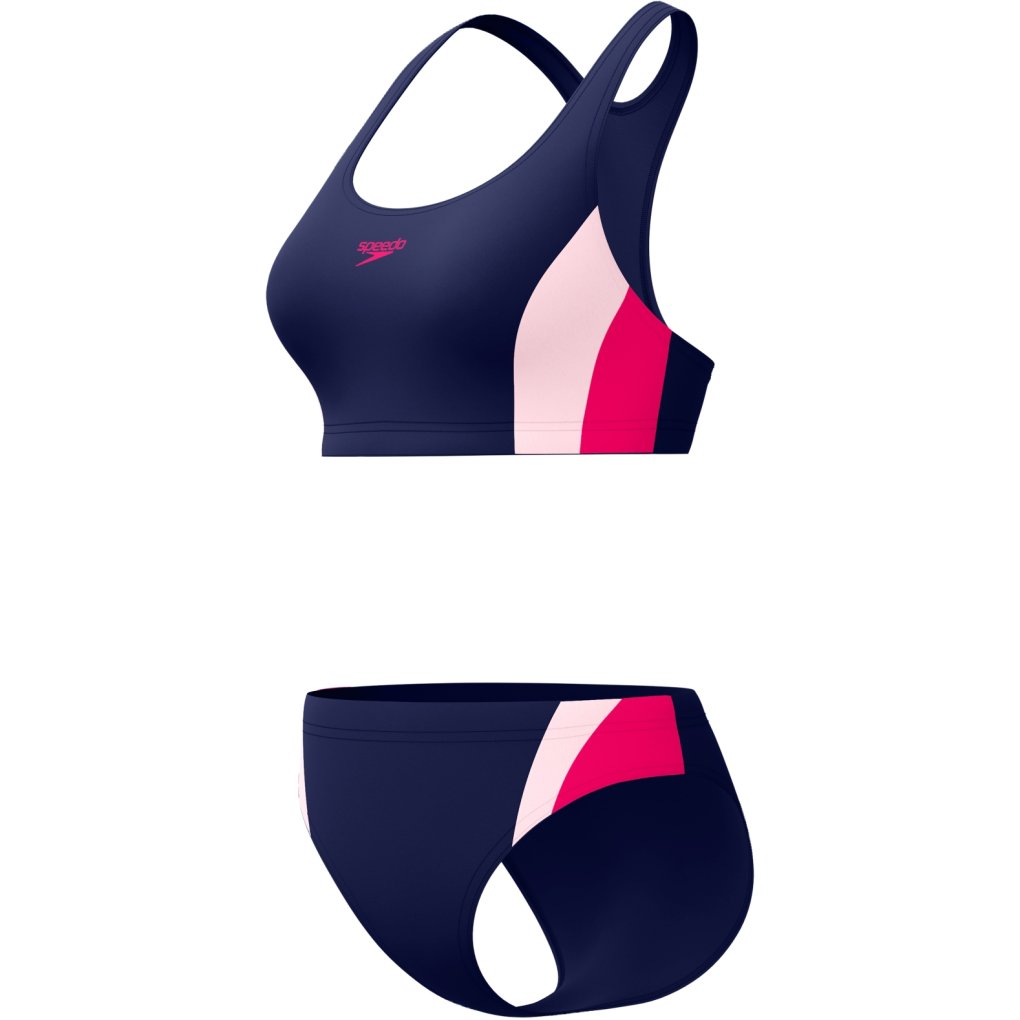 Speedo Colourblock Splice 2.0 Two Piece Bikini Women - peacoat