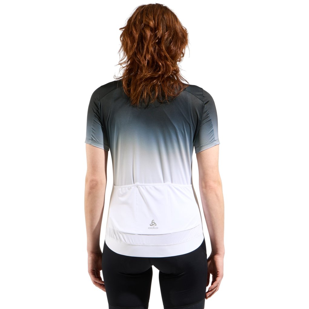 Odlo Zeroweight Chill-Tec Print Short Sleeve Cycling Jersey Women white