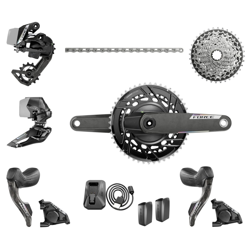 Pédalier Capteur de Puissance Sram Force E1 DUB 48-35 Dents 2x12V Noir (Sans Boitier