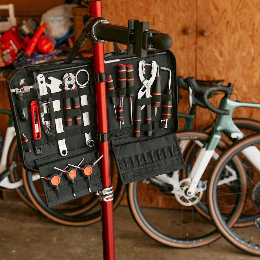 Cavalletto Regolabile Per Bicicletta Brompton In Alluminio: Leggero 135 G, 210 Mm, Lavorazione CNC, Colore Rosso, Facile Installazione Con Chiave Esagonale 4 Mm - 4