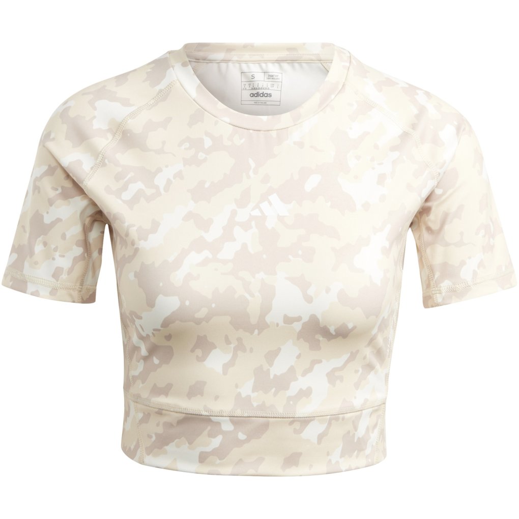 adidas Techfit Camo Print Crop Training T-Shirt Women wonder