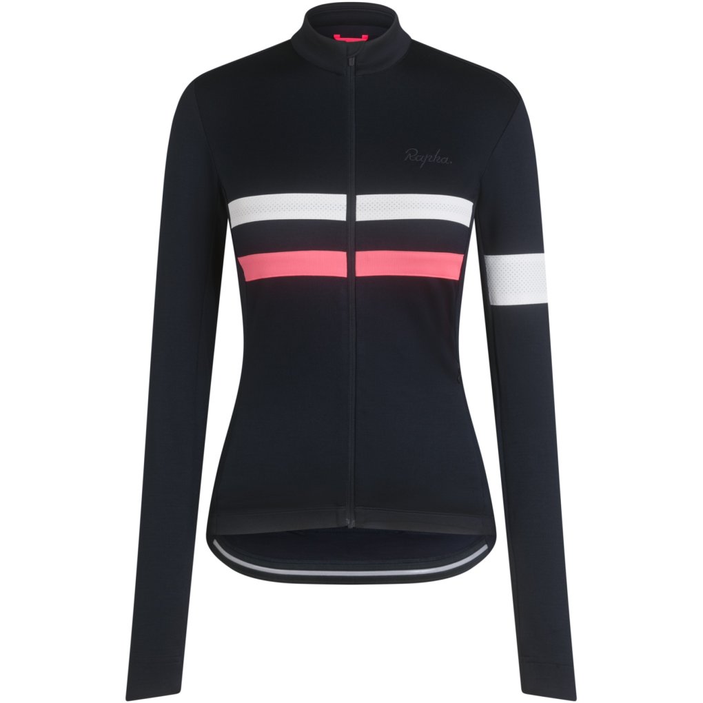 Rapha Brevet Long Sleeve Jersey Women - dark navy/hi-vis pink | BIKE24