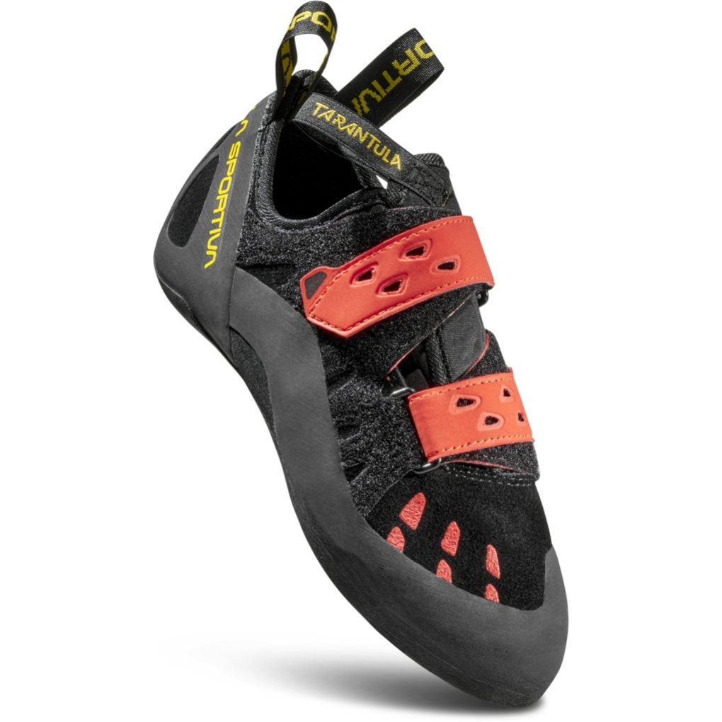 La Sportiva Tarantula Climbing Shoes Men Sz 9.5 Women 10.5 Black Poppy Hook Loop 30J_999311_TARANTULA_BLACK_POP  main image 3