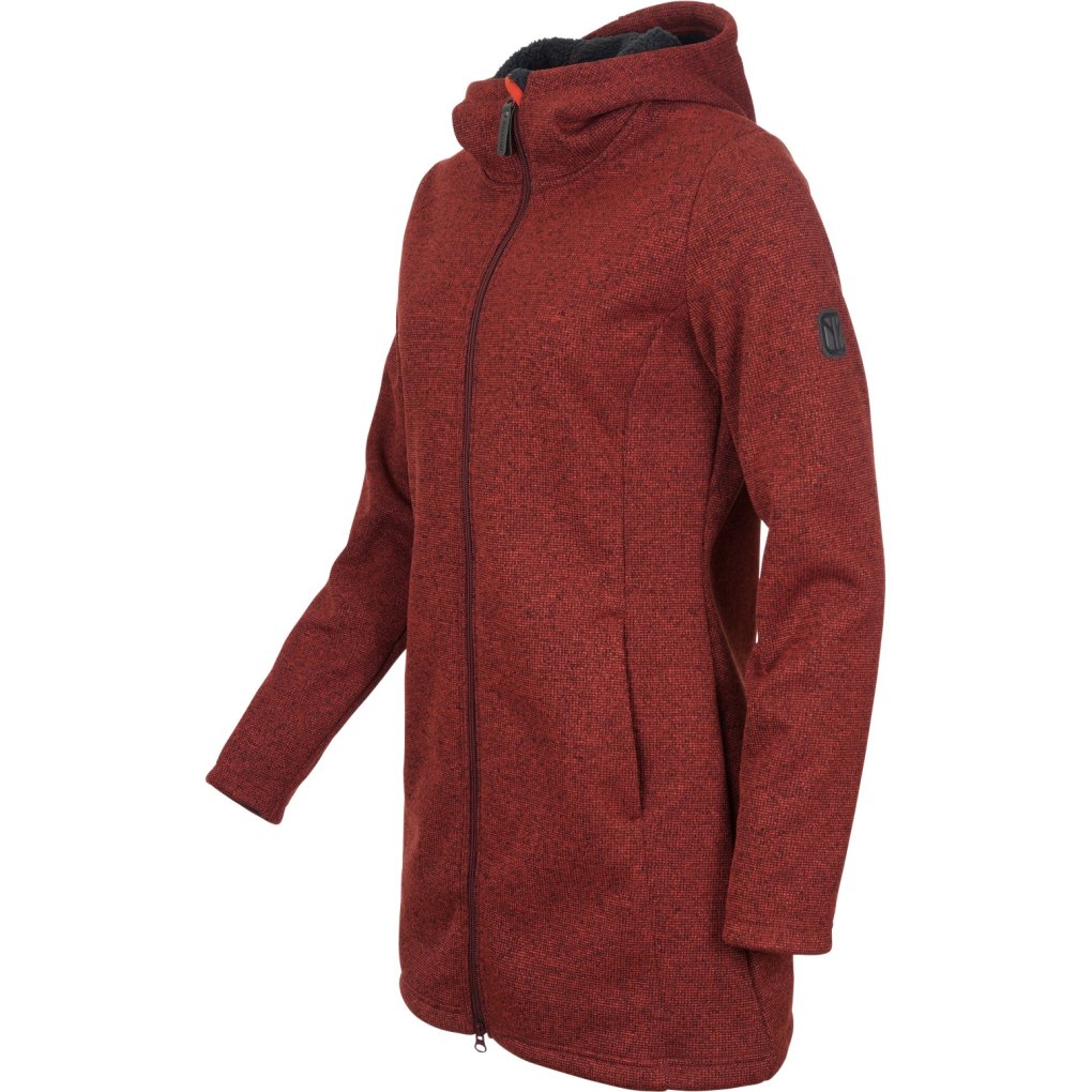 Elkline MORNING DEW Windproof Fleece Coat Women burnt red-black