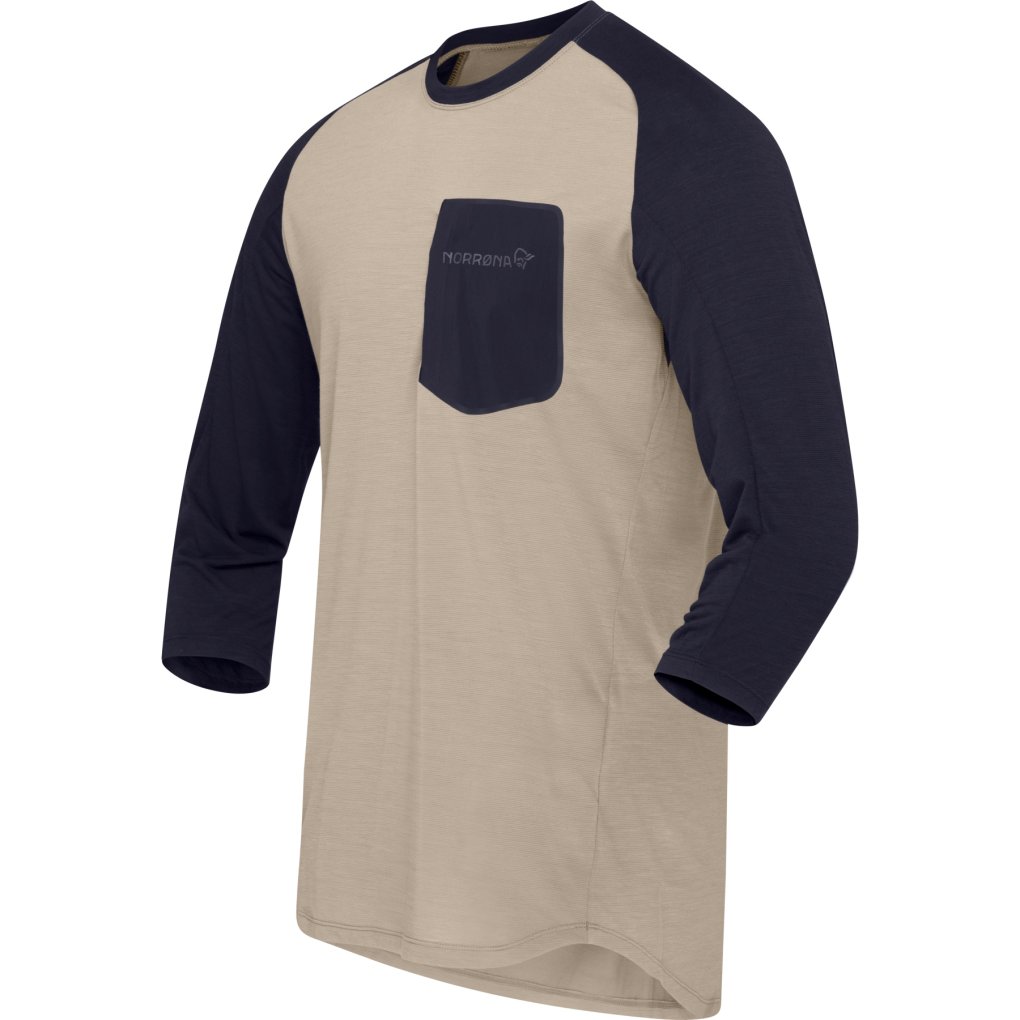Norrona skibotn equaliser merino 3/4 T-Shirt Men - Winter Twig