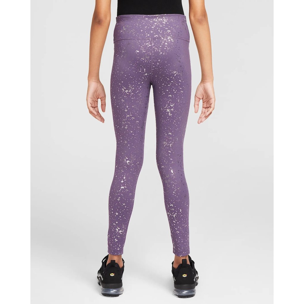 Nike One Dri-Fit High-Waisted Tights Kids dark raisin/metallic silver