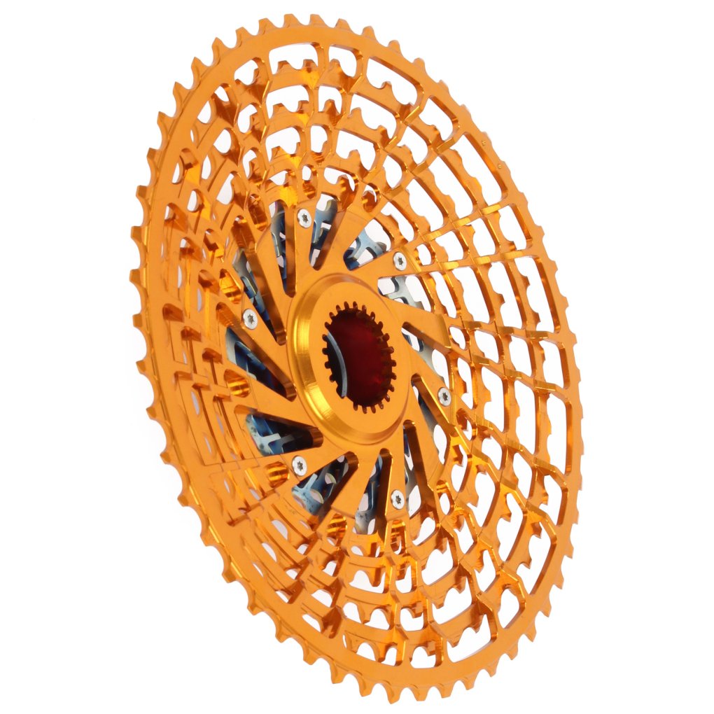KCNC MTB Cassette 9-52T for Microspline 12-speed - orange-gold
