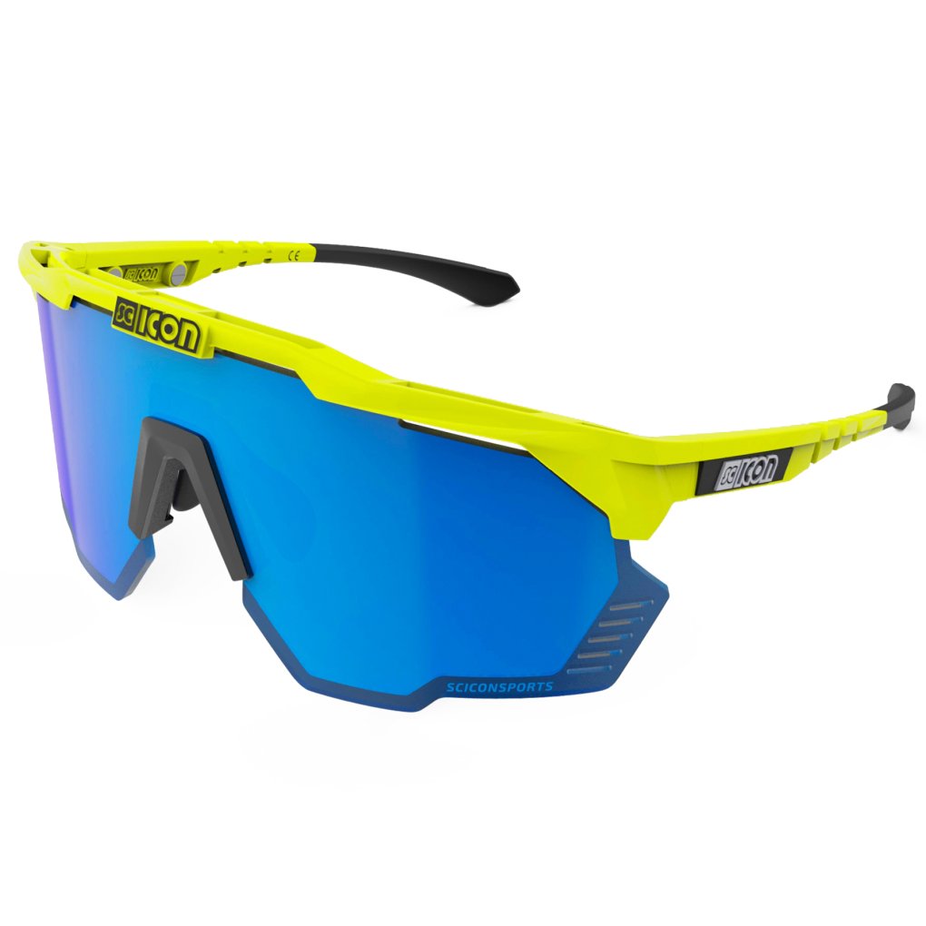 Scicon Aeroshade Kunken Glasses - Pink Fluo - Multimirror Blue