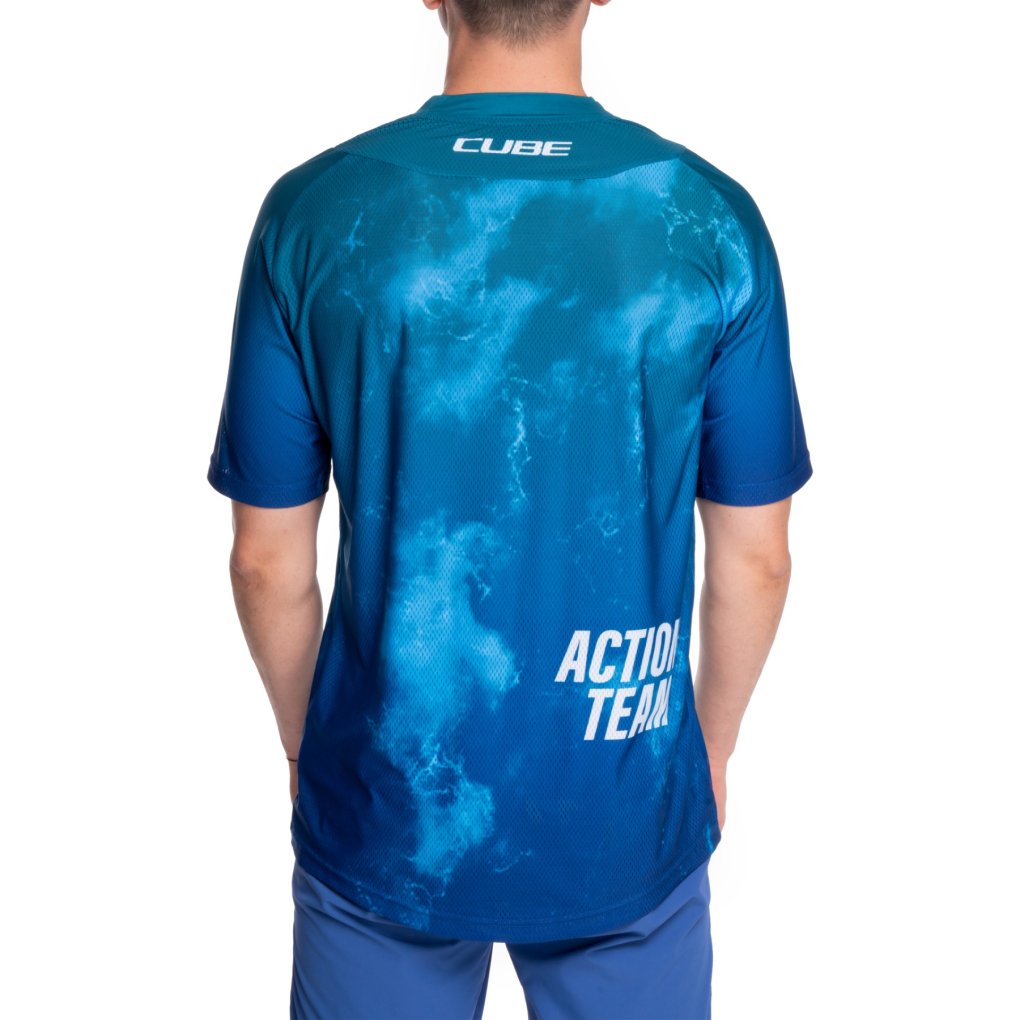 CUBE MTB X Actionteam Short Sleeve Jersey Men - blue´n´green | BIKE24