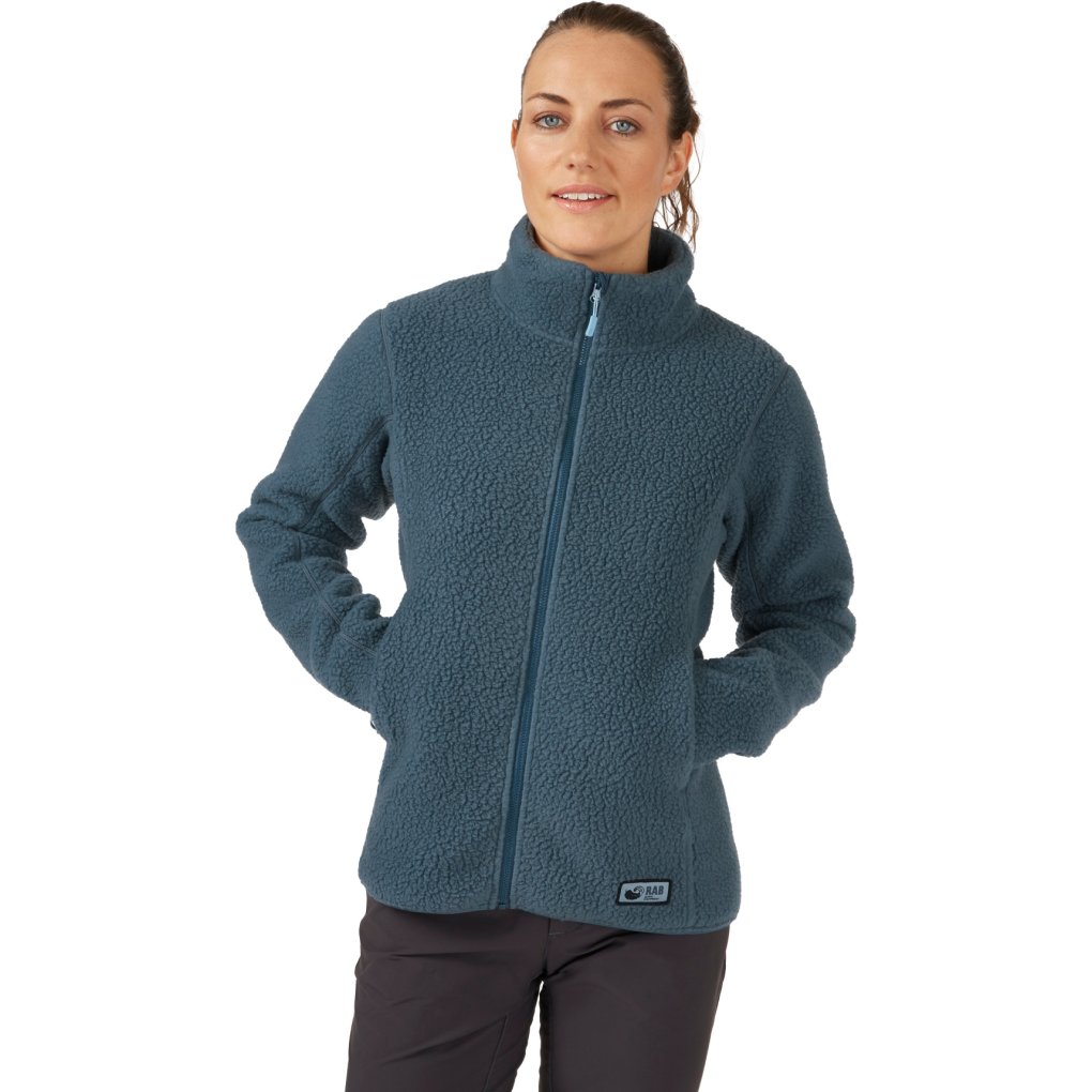 Rab Shearling Fleece Jacket Women orion blue BIKE24