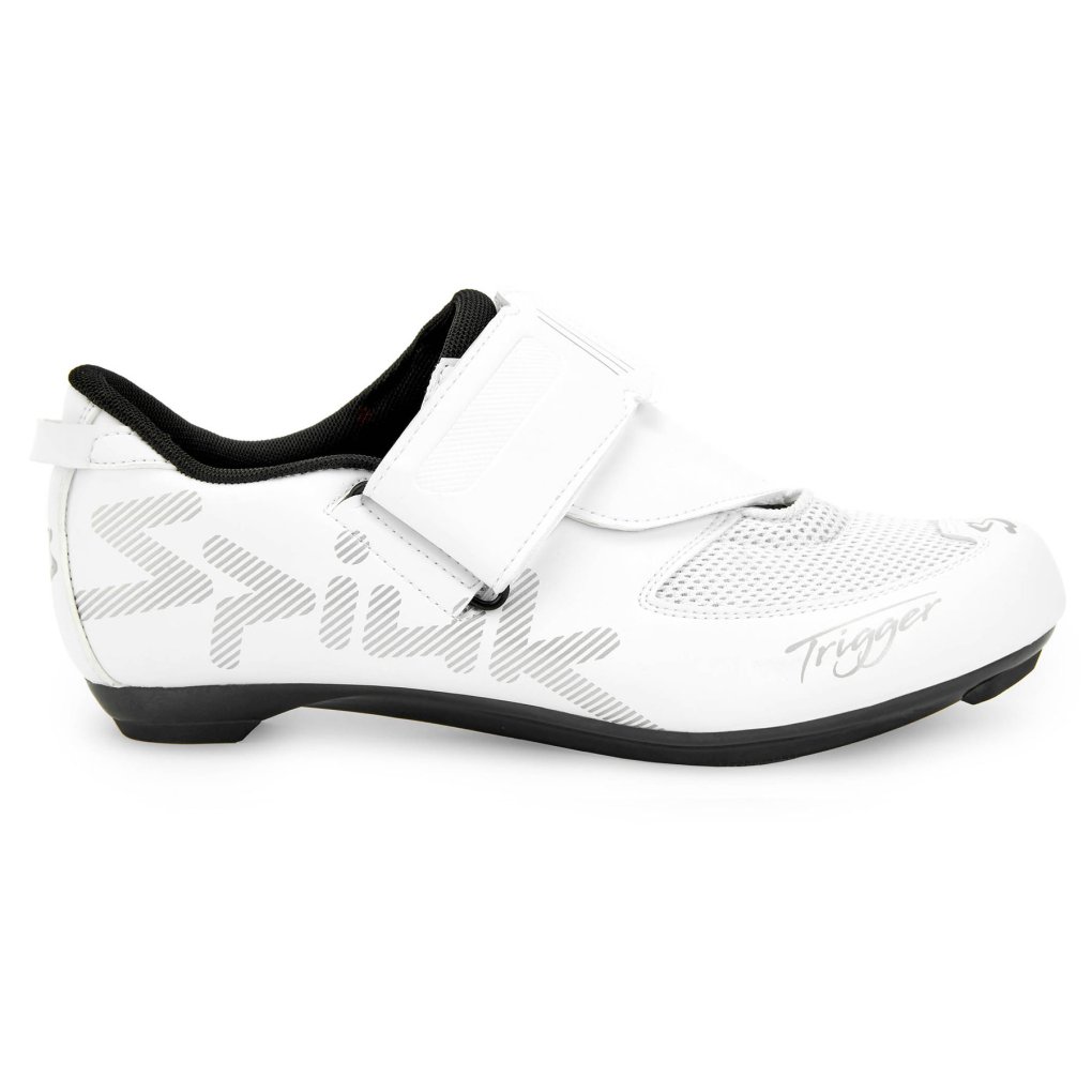 Chaussures De Triathlon Spiuk Trigger - Unisexe Blanc Mate Pour Compétition Longue Distance - 7