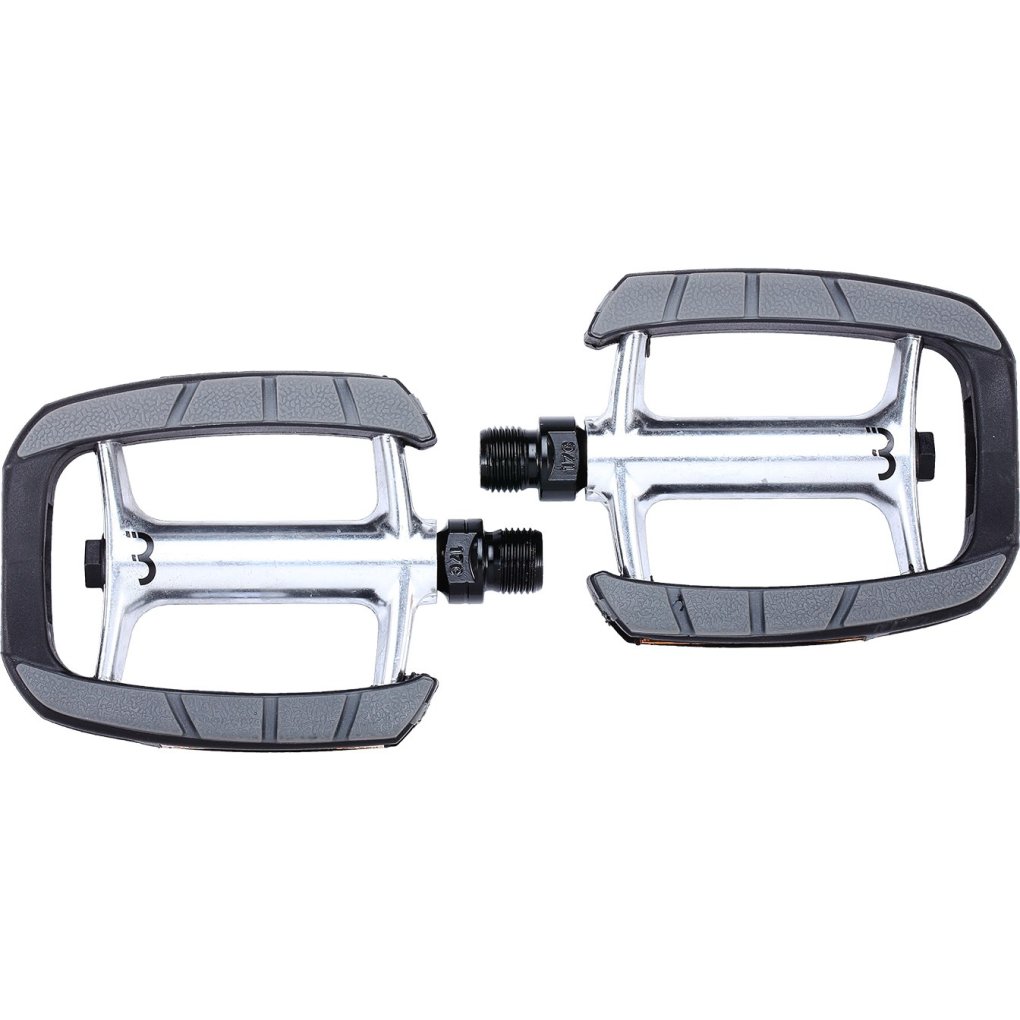 Bbb Cycling City Bike Pedals Flat 9/16 with Reflectors Aluminum Durable Anti-Slip Lightweight for Urban and Electric Bike's ComfortLight BPD-43, Black