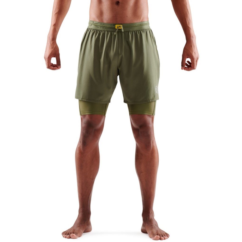 SKINS 3-Series Superpose Fitness Shorts in Men Khaki