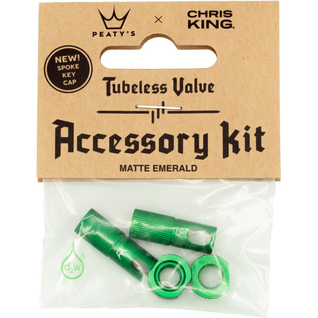Peaty's x Chris King Tubeless Valves Accessory Kit - MK2 - emerald