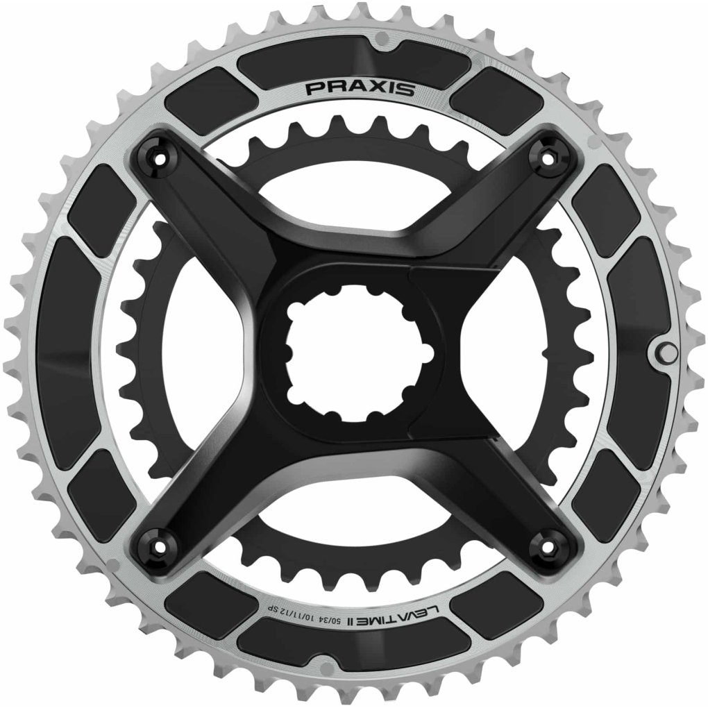 Praxis Works LevaTime II X-Kit Kettingblad Set - Direct Mount | 4-Arm | 160/104mm Road - 52/36T - zwart/zilver — Praxis Works