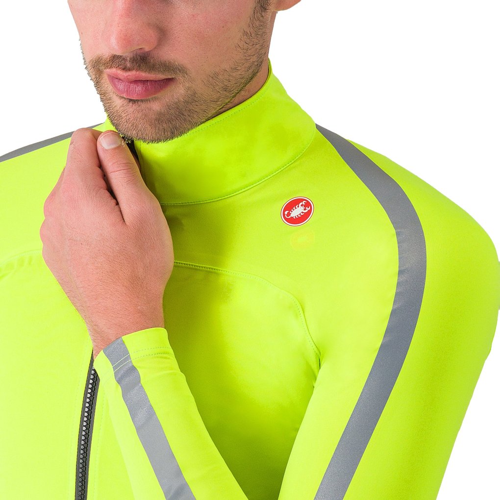 Castelli Ultra Rain Cape Men - electric lime/silver reflex 383
