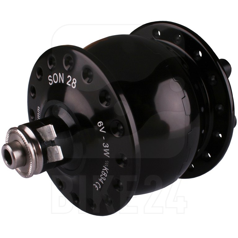 SON 28 Hub Dynamo - 6-Bolt - QR - black anodized | BIKE24