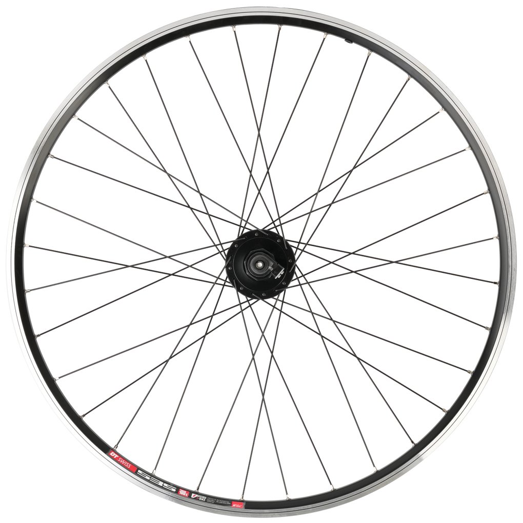 Zoll Nabendynamo Ruota Bici 28 Pollici Anteriore In Alluminio Raggi Neri Mozzo Shimano Deore Hb-m525