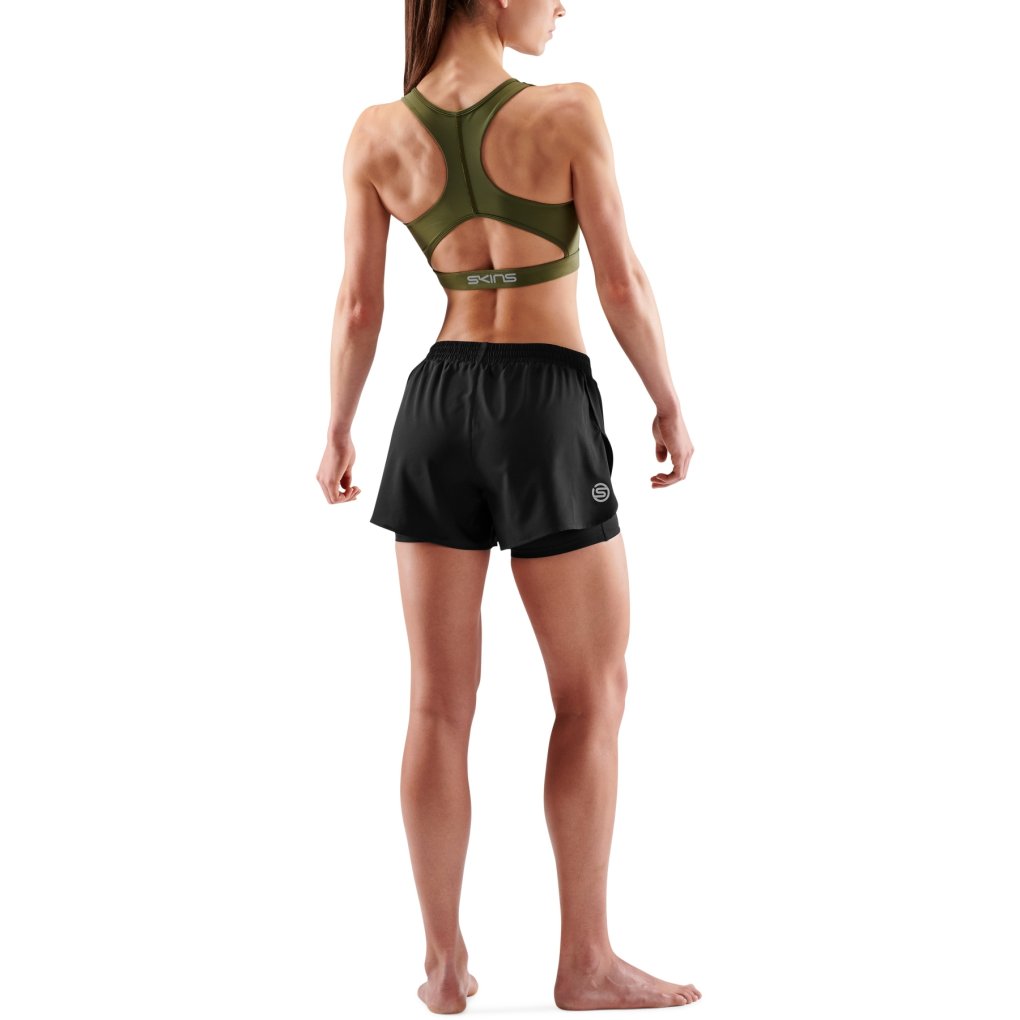 SKINS 3-Series Superpose Fitness Shorts in Women Black