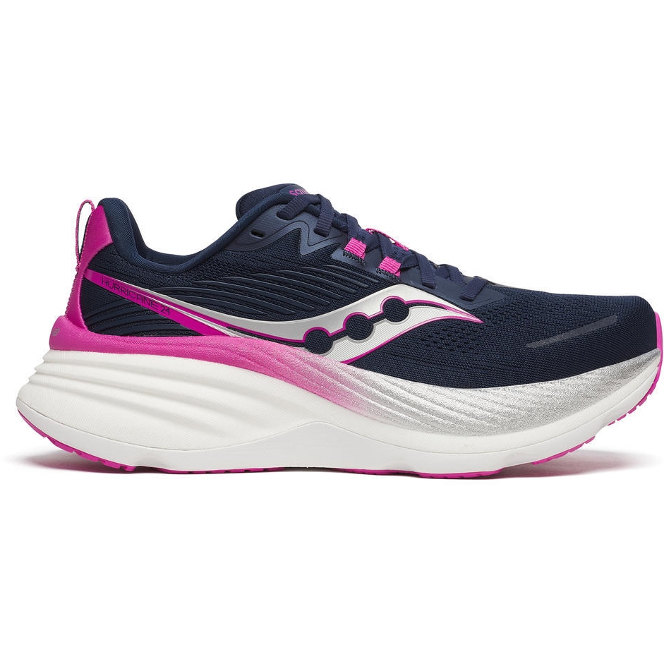 Saucony Hurricane 24 Laufschuhe Damen navy/fuchsia BIKE24