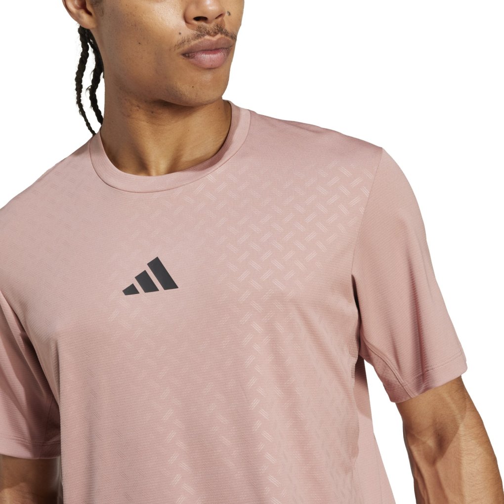 adidas Camiseta Hombre Power 3-Stripes Training warm clay