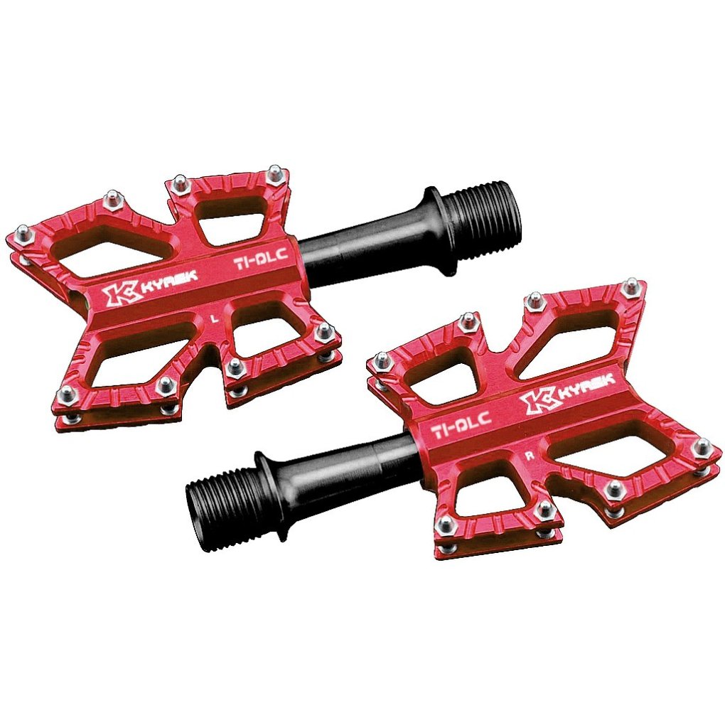 KCNC Slim Road Kyrex Platform Pedal with Titanium Axle - red | BIKE24