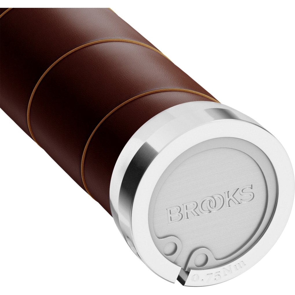 Brooks Slender Leather Grips for Twist Shifter - 130/100mm - dark