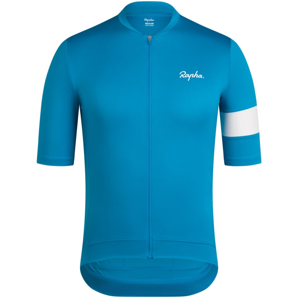 Rapha Core Short Sleeve Jersey Men - teal blue/white | BIKE24