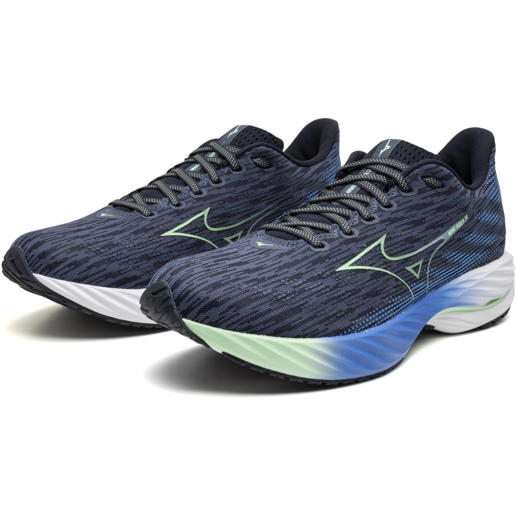 (取寄) ミズノ メンズ ウェーブ ライダー 28 Mizuno men Wave Rider 28 Vintage Indigo/Neo Mint mizuno-wave-rider-28-running-