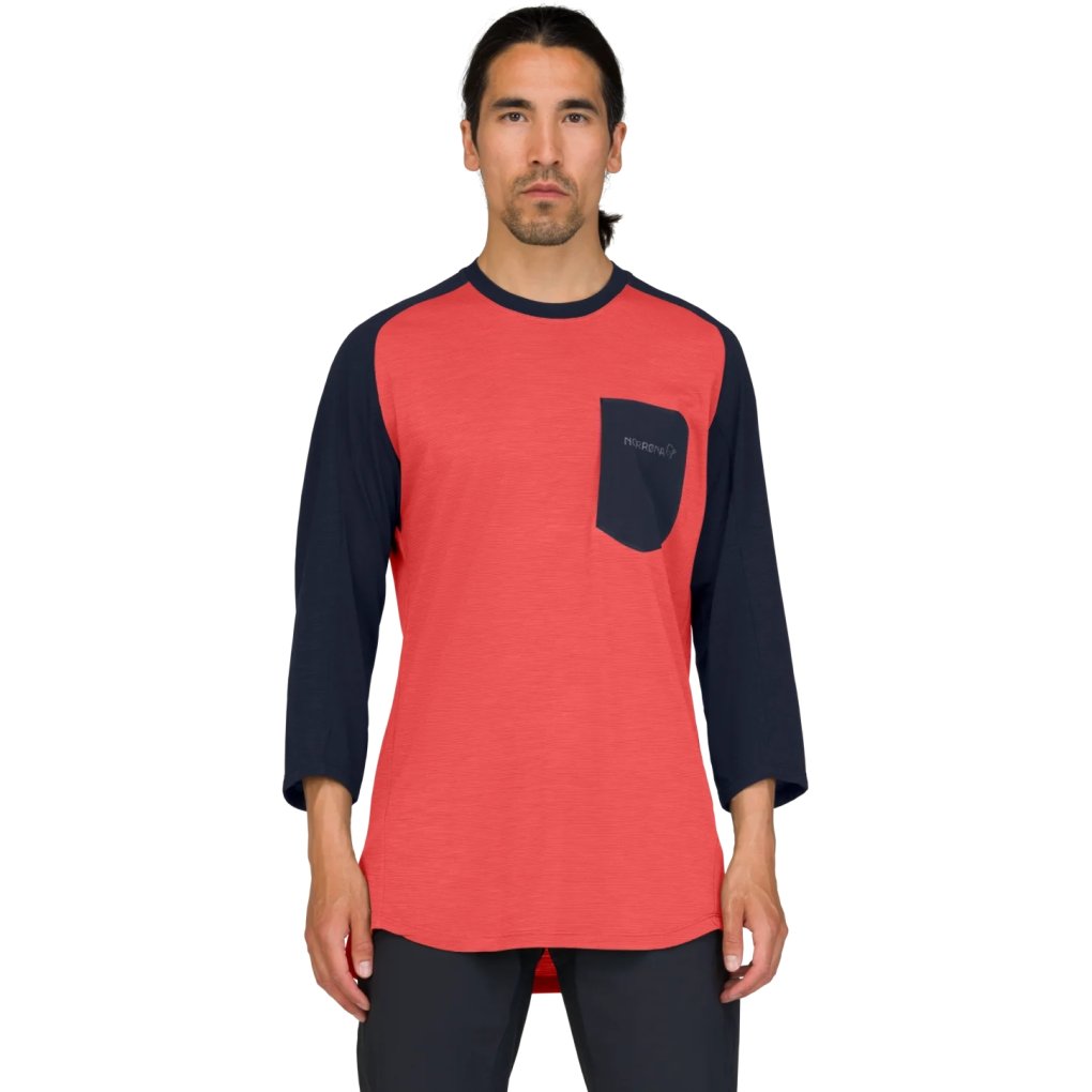 Norrona skibotn equaliser merino 3/4 T-Shirt Men - Paprika Red