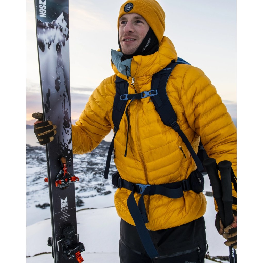 Bergans Senja Light Daunenjacke Herren w/Hood golden field/husky blue