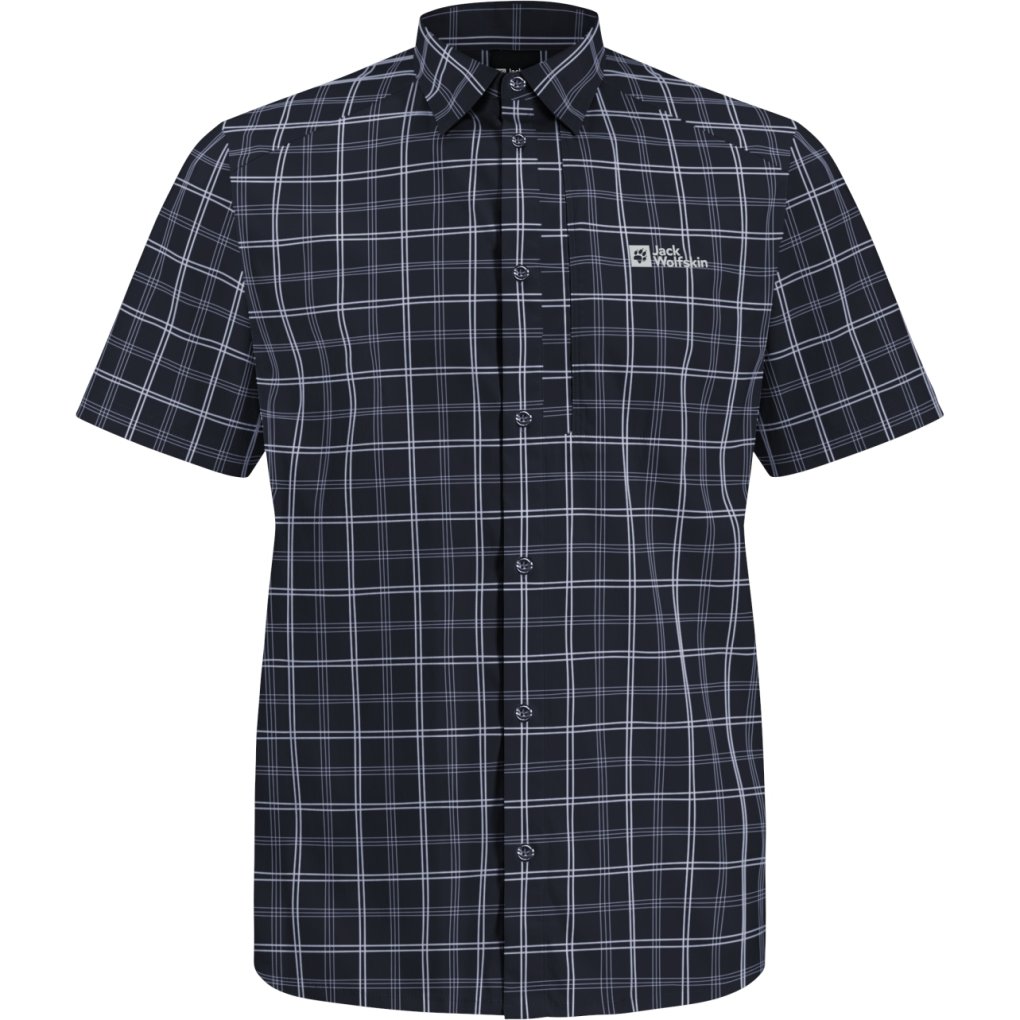 Jack Wolfskin Norbo Short Sleeve Shirt Men night blue checks