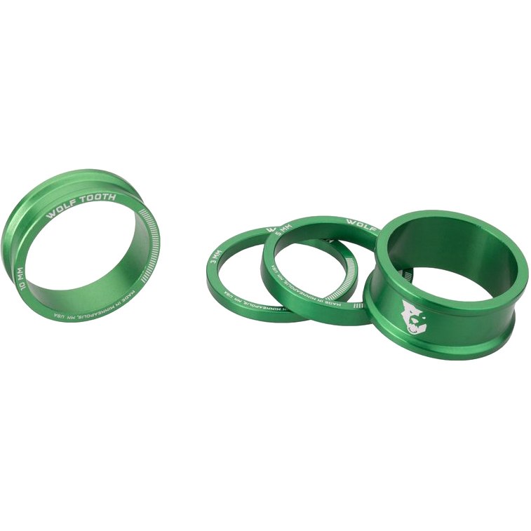 Entretoises De Casque Wolf Tooth – Usinées En Alu 6061 Anodisé, Plusieurs Hauteurs Et Couleurs