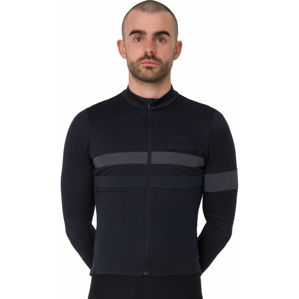 Rapha Brevet Long Sleeve Jersey Men - black/black | BIKE24