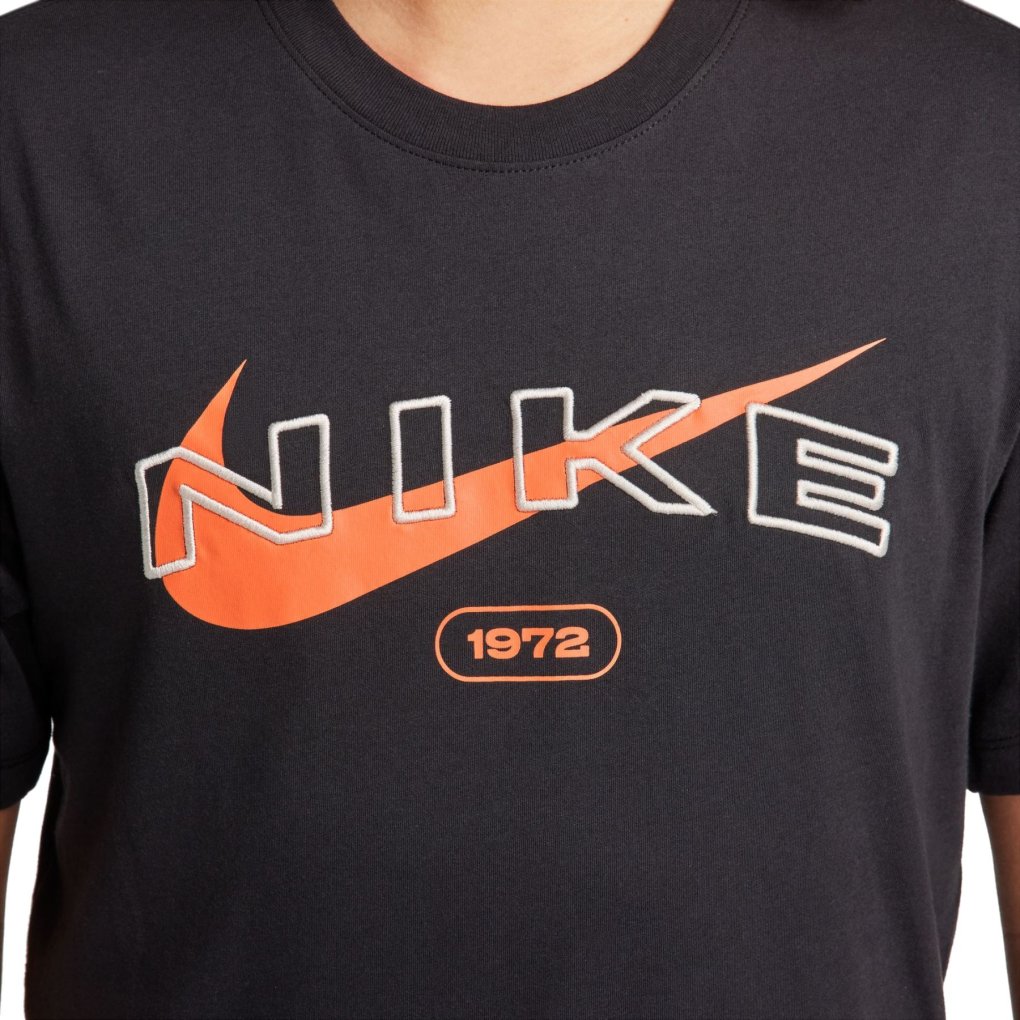 black and orange nike shirt
