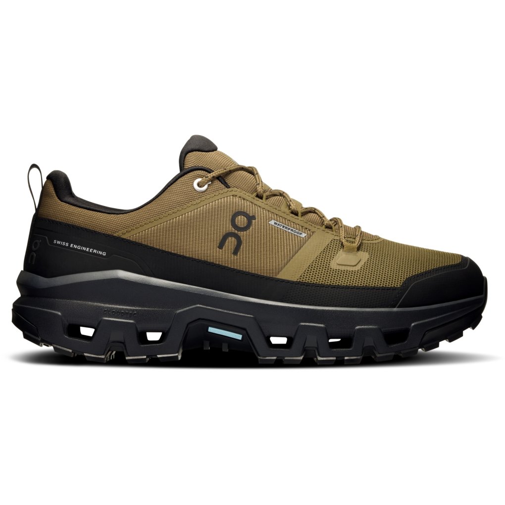 On Cloudrock Low Waterproof Hiking Shoes Men Hunter Black