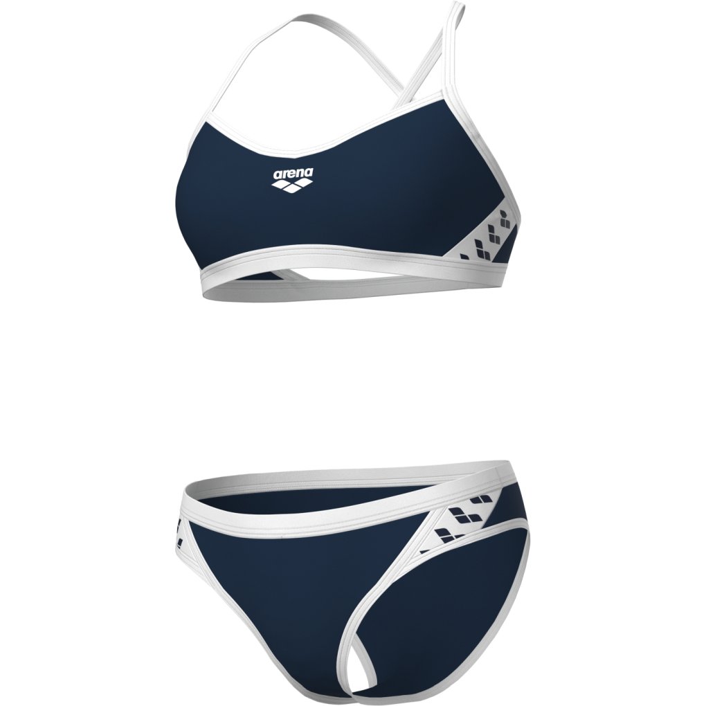 arena Performance Icons Solid Cross Back Bikini damskie - Navy