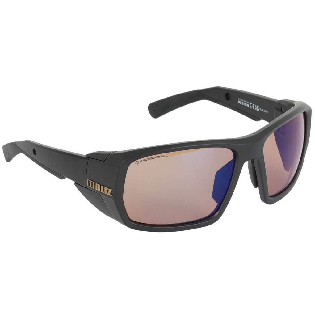 Bliz Peak Glasses - Matt Black - Photochromic Brown/Blue Multi